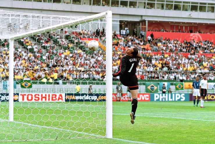 Seaman encaisse un but de Ronaldinho face au Brésil lors de la Coupe du Monde 2002