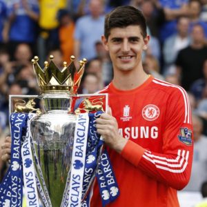 Thibaut Courtois vainqueur de la Premier League en 2015 (crédit : Eurosport)